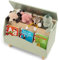 COSTWAY Spielzeugkiste Holz mit Regal, Spielzeugtruhe mit Deckel, Aufbewahrungstruhe Spielzeugbox für Kinderspielzeug, Spielzeug Aufbewahrung für Kinderzimmer, Spielzimmer, 60x30x44cm (Grün)