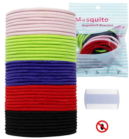 ZOCONE Anti Laus Haargummi 40 Stück, Behandlung gegen Kopfläuse Anti-Läuse, Natürlich und Wirksam hilft, Läusen Vorzubeugen Haargummi Gummiband Mit Extra feiner Zahnkamm