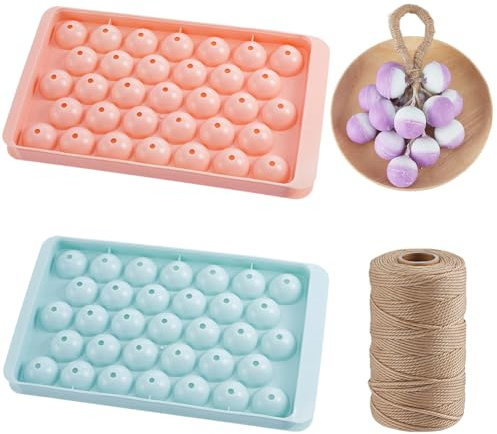 AHANDMAKER DIY Grape Soap Making Kit for Beginners 2 Colors Grape Soaps Moulds Grapes Shape Soap Making Mould Fruit Moulds for Handmade Soaps Making Gift DIY Homemade Craft (Without Soap)