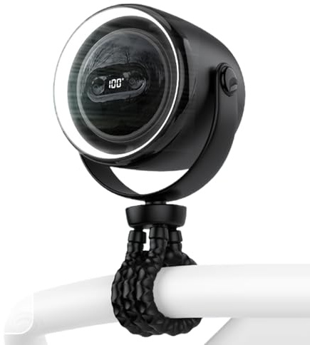 Ventilador De Cochecito De Clipser - De Seguridad Anti-, Cojín Perfumado De Aromaterapia, Base De Trípode Flexible | Enfriador Portátil Recargable De 100 Velocidades, Con Luz nocturna,