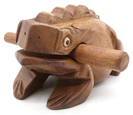 BSIRI 5 Wooden Frog Rasp - Musical instruments of Africa Frog Rasp Super Guiro Percussion Frog Wood Block Instrument of Frog Noise Maker Cool Music Gifts Ideas Fun Instruments for Adults and Kids