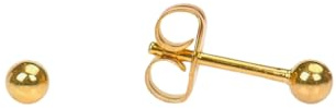 STUDEX Sensitive Gold Plated Ball Stud Earrings 3mm | Hypoallergenic and Nickel Safe for Sensitive Ears | Gold Plated Posts | High Fashion Earrings for Women and Men-PR-621-S