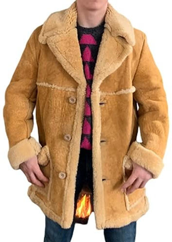 ZA Fashion Cloud Mens Genuine Shearling B3 flight Jacket Bomber Sheepskin Leather Winter Coat (3XL)