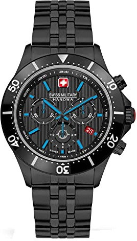 Swiss Military Hanowa Herren-Uhren Analog Quarz One Size Schwarz 32019281
