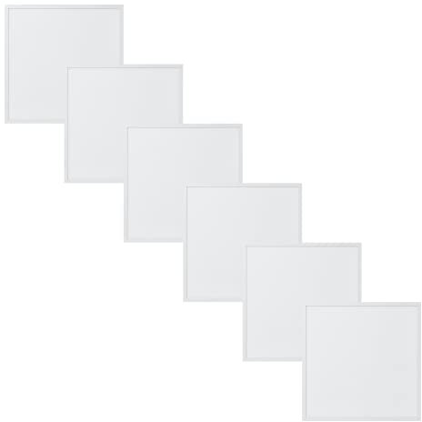 WSU Lights 6x LED Panel, Deckenleuchte, 62x62cm, 3200lm, 3000K, 40W, inkl. Trafo, Rasterleuchten, Einlegeleuchte, Büroleuchten