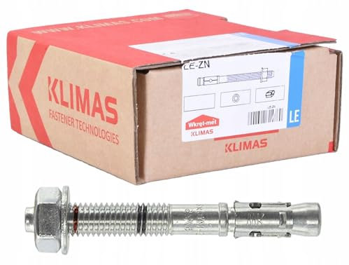 KLIMAS Goujon d'ancrage zingué blanc - tige et bague zinguée 10x135 - Boîte de 25 - Cheville fixation