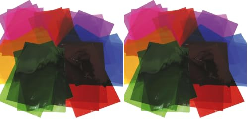 Baker Ross Lot de 72 Feuilles Loisirs Colorées en Cellophane - Idéal pour les loisirs créatifs, a4