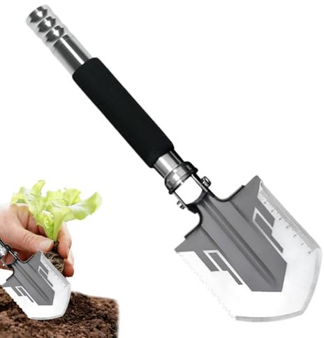 Hacha de camping con brújula, multiherramienta de supervivencia resistente con brújula, pala plegable y hacha de camping para aventuras al aire libre, senderismo y ciclismo, equipo para supervivientes