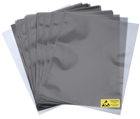 QUARKZMAN 50 Stück Antistatik-Beutel ESD-Abschirmbeutel Flach Oben Offen Antistatik-Beutel für elektronische Geräte 6x7 Zoll (150x180mm)