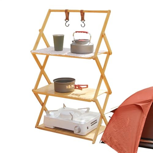 Campinghylla – 3 och 4 nivåer hopfällbart campingförvaringsskåp