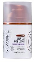 St. Moriz Colour Correcting Fake Tan Face Lotion Dark 50ml | Self Tanning Moisturiser Lotion for the Face to Add Rich Deepness to Dark Skin Tones for the Most Natural Looking Face Tan