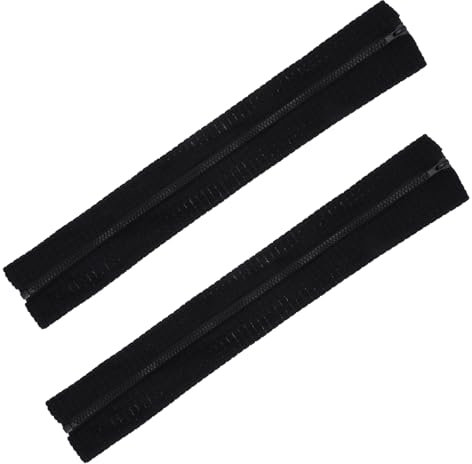 44cm Armlehnenschoner 2 Stück Armlehnenbezug für Bürostuhl, Schwarz Polyester Armlehnen mit Reißverschluss Dehnbar Drehstühle Arm Armlehne Abdeckungen Weiche Armlehnenkissen für Zuhause Büro