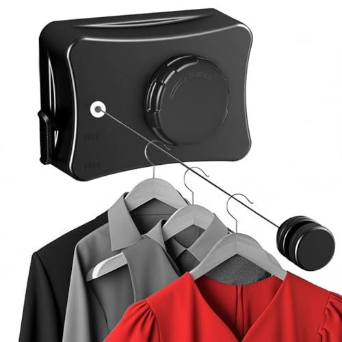 YYTECH Stendibiancheria Retrattile 5.1M, Filo Stendibiancheria Retrattile, Acciaio Inossidabile Corda da bucato riavvolgibile, per Bagno Balcone Giardino, Capacità di Peso di 20 KG