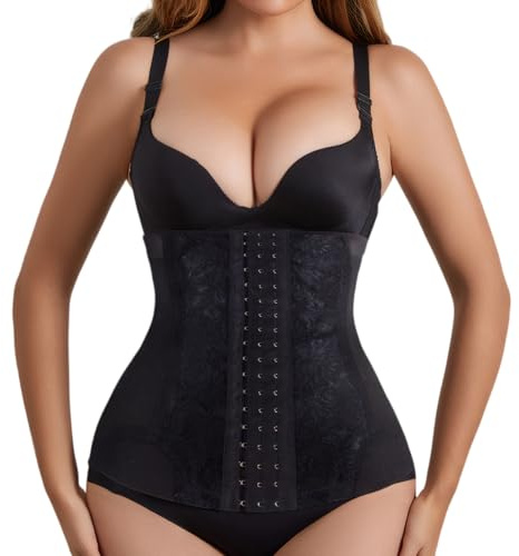 Kvinnor Viktminskning Korsett Bantning Torso, Midjetränare Viktminskning Korsett Sport Kroppsformare Mage Kontroll Fettbrännare Kroppsbälte, Svart, XL