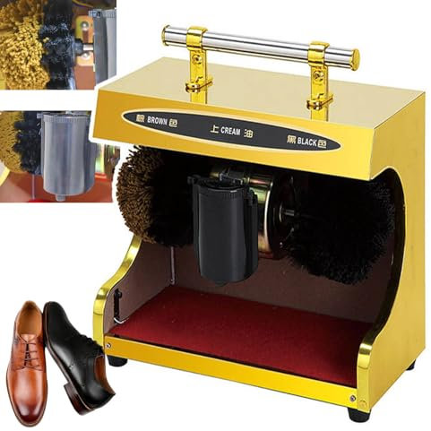 ZHJOPP Cirage Chaussures électrique Commercial,cireuse de Chaussures Induction Horizontale entièrement Automatique,avec boîte Huile et Conception de Main Courante, huilage Automatique (D)