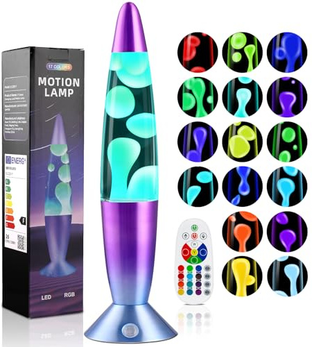 Besight 17 Colori Lampada a Movimento Liquido 34cm con Telecomando per Adulti Decorazione di Casa, Camera da Letto, Ufficio, Regalo per San Valentino Compleanno di Natale