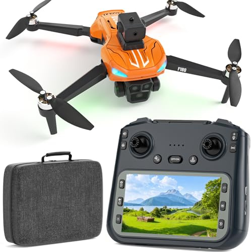 GPS Drone with 4K Camera for Adults, 4.5 Remote Control Screen, Auto Return, Auto Obstacle Avoidance, 22 Min Flight, Foldable FPV RC Quadcopter with Follow Me, Waypoint Fly, Gift for Beginners