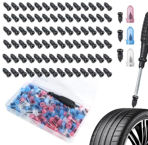 Itharon Kit Riparazione Pneumatici Auto, Camion e Moto – con 3 Misure di Tappi di Riparazione, Utensili e Valigetta Portautensili, Kit di Riparazione Pneumatici Professionale per Auto 84 PCS