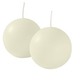 Cereria di Giorgio risthò Kerzen Kugel, Wachs, Creme, 6 x 6 x 6 cm, 6 Stück