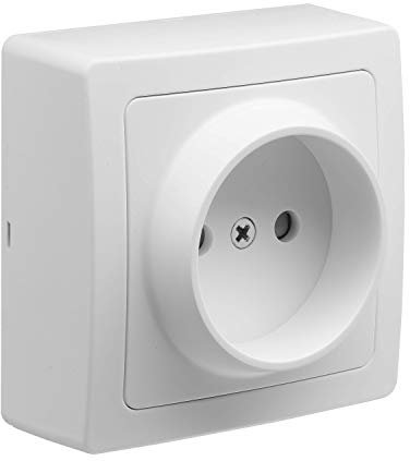 Interrupteur va et vient - Prises electriques Standard - Prise extra plate - Prise murale - Interrupteur va et vient sans Fil - Prise murale - Gamme Blok - Prise 2P Blanc - Debflex