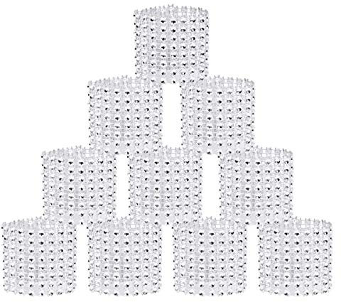 Servilleteros Individuales 50pcs, Sostenedor de la Servilleta de la Navidad Decorativo Rhinestone Anillos de Servilleta de Plata para el Restaurante Casero del Partido del Hotel Cumpleaño que se Casan
