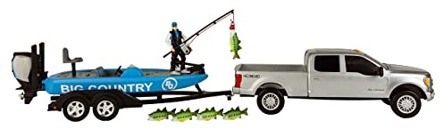 Big Country Toys - Fishing Toy Playset - Kids Fishing Set with Toy Boat and Ford F-250 Super Duty® - 12-Piece Fishing Set