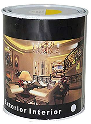 H HANSEL HOME Pintura Esmalte al Disolvente para Madera y Metal, Pintura Alquidica de Rápido Secado para Superfícies Interiores y Exteriores(Amarillo Real, 375 ML)