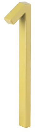 HASWARE Floating House Number Sign: 5 inch Modern Door Signage - Striking for Street Home Address Numerals (1, Golden)