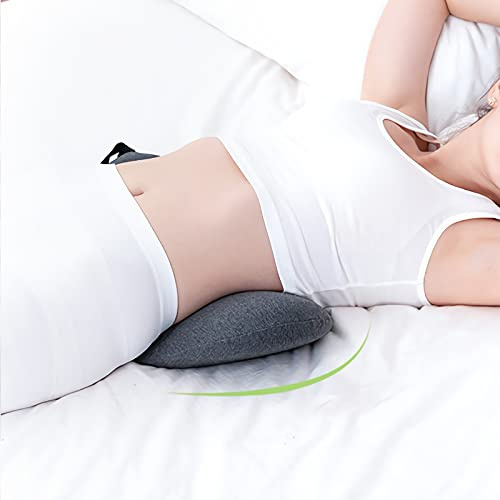 IBLUELOVER Lumbar Support Pillow Sleeping Waist Pillow Memory Foam Lumbar Roll Pillow Wedge Cushion for Lower Back Pain Spine Sciatic Pain Relief for Bed Sofa Car Seat Travel