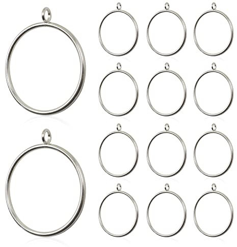 14 Metal Curtain Rings 63mm • Silver Eyelet Rings for Sliding Drapery Rod