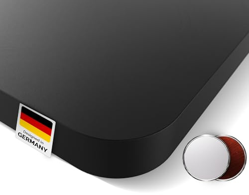 DESKSPACE Tischplatte 160x80 cm (Schwarz) - Kratzfeste Schreibtischplatte 25 mm mit Melaminbeschichtung, langlebige und robuste Arbeitsplatte für höhenverstellbare Büro-Schreibtische und Esstische