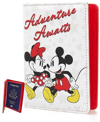 Disney Mickey & Minnie Mouse Passport Holder Travel Accessories - Officially Licensed, Multicolor, Classic