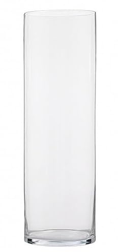 Euro Italia Cilindro in Vetro Diametro 25 Cm Altezza 80 Cm Contenitore Trasparente Wedding