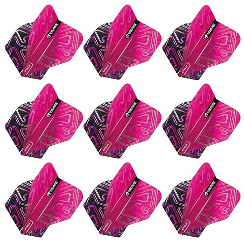 RED DRAGON Yin Yang Beidseitig Rosa und Schwarz Standard Dartflug 3 Set pro Packung (insgesamt 9 Dart-Flights)