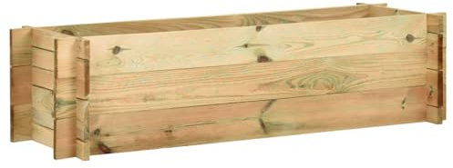 Rantry Casa Blumenkasten Garten Pflanzbett aus imprägniertem Holz 120 cm, Outdoor-Pflanzgefäß, Balkonkasten, Pflanzgefäß Gitter für Garten Haus Möbel