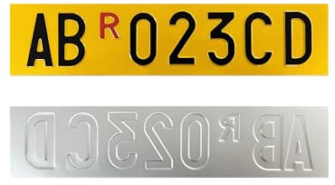 Targa Rimorchio Gialla Rifrangente a Rilievo per Carrelli, Rimorchi, Roulotte, Portabici, Carrelli Appendice e Rimorchi Agricoli