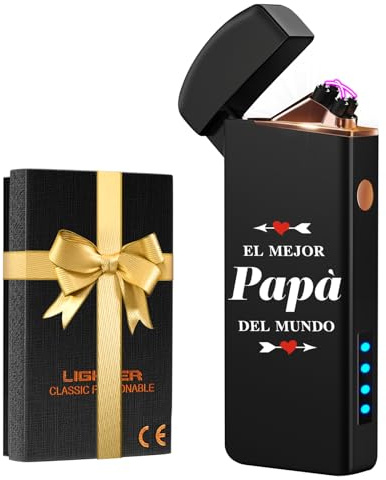 Festa del Papa Idee Regalo, Coquimbo Accendino Elettrico Accendino USB Ricaricabile Antivento Accendino per Candele Cucina Barbecue e Campeggio, Regalo Natale/Compleanno per Lui (Nero)