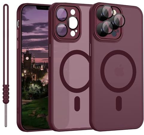 YUANDMI iPhone 11 Pro Hülle, Hanyhülle iPhone 11 Pro Magnetisch Leicht Dünn Matte Touch Kameraschutz, Kratzfeste Anti-Gelb rutschfest Kratzfest Schutz Stoßfest Hülle für iPhone 11 Pro Dunkel Rot