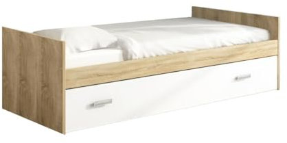 HOGAR24 ES Cama Nido con Frontal Color Blanco y Cambrian, Medidas: 98 cm (Ancho) x 58 cm (Alto) x 202,06 cm (Largo).