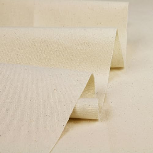 A-Express naturligt kalikotyg - oblekt 100 % bomull per meter - 230 GSM tung vikt - 150 cm bred för hantverk, sömnad, quiltning, broderi, foder, gör-det-själv-projekt och kassar (2 meter)