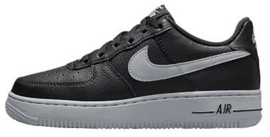 Nike Big Kid Air Force 1 Shoes (HQ3807-001, Black/Wolf Grey), Black Grey Wolf, 6.5 Big Kid