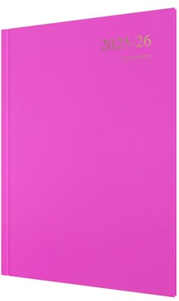 Collins 'Essentials' 12 Month Mid/Academic Year Planner, July 2025-July 2026 - ESSA43M.50-2526 - Week-to-View Appointments Diary, A4 Hard Cover, Pink