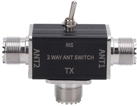 Commutateur D'antenne 2 Voies en Alliage D'aluminium, Fréquence 0-50 MHz, Puissance 100 W, Connecteur SO239 avec Fonctions de Déconnexion et de Protection de Mise à la Terre pour