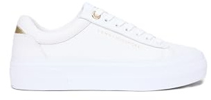 Tommy Hilfiger Tenis de Plataforma TH Tumbled LTR FW0FW09018 Low Top, Color Blanco (Blanco), 39, White, 39 EU