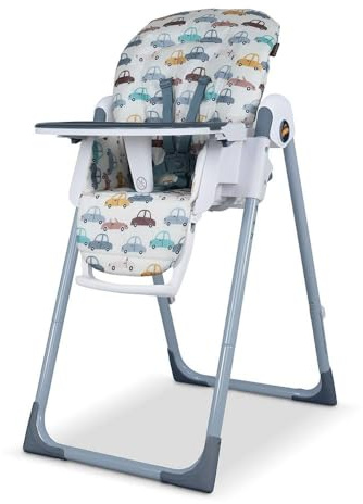 Cosatto Pip Adjustable Baby Highchair | Toddlers - Birth to 15kg | Compact, Foldable, Lightweight, 7 Height Positions, Padded Seat, 5 Point Harness, Cup Holder, Dishwasher Safe, Easy Clean (Beep Beep)