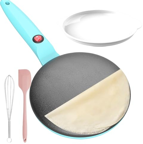 Crepe Maker Machine - Elektro -Pfannkuchen -Rippchen, Nicht -Schicht -Kochplatte | 7,8 Zoll Soforthitzewerkzeug, automatische Temperatursteuerungsgebühr, Frühstücksausrüstung mit Küchenszenario