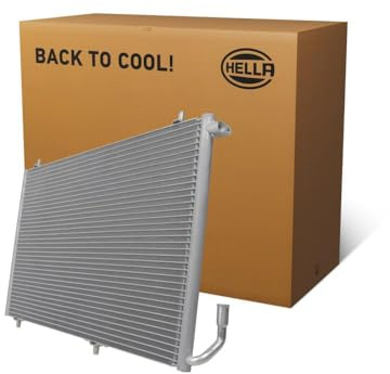 HELLA 8FC 366 220-871 Condensador, aire acondicionado - Tubos refrigerantes paralelo - Aluminio - con juntas - sin secador