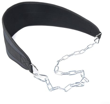 Yuanpgky Cinturón de levantamiento de pesas con cadena de acero para levantamiento de potencia, dominadas y inmersiones, cinturón de entrenamiento ajustable para hombres y mujeres, opciones de cadena