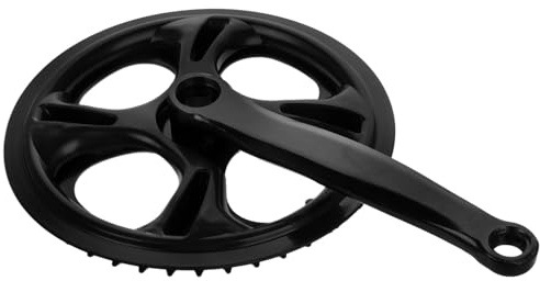 PACKOVE Ensemble de Manivelles de Vélo 42 Dents en Acier au Carbone Double Cache-chaîne Noir, Pédalier Simple pour VTT et Vélo de Route, Conçu Conduite Fluide