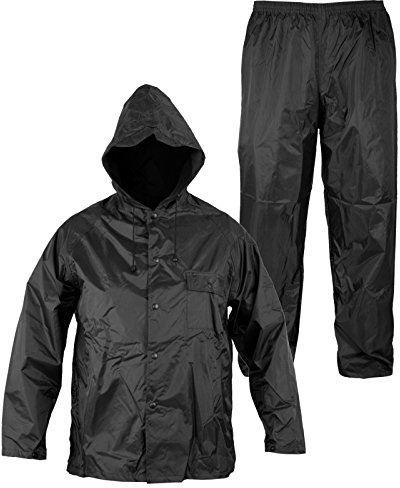 A-pro Rainsuit Impermeable Pantalon Chaqueta hombres señoras Capucha Traje lluvia Azul XL